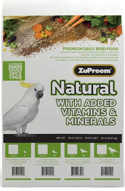 20 lb Zupreem Natural Diet Parrot & Conure