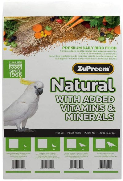 20 lb Zupreem Natural Diet Large Birds