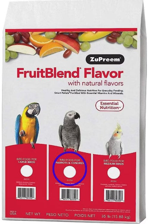 35 lbs ZuPreem Parrot/Conure Fruit Blend
